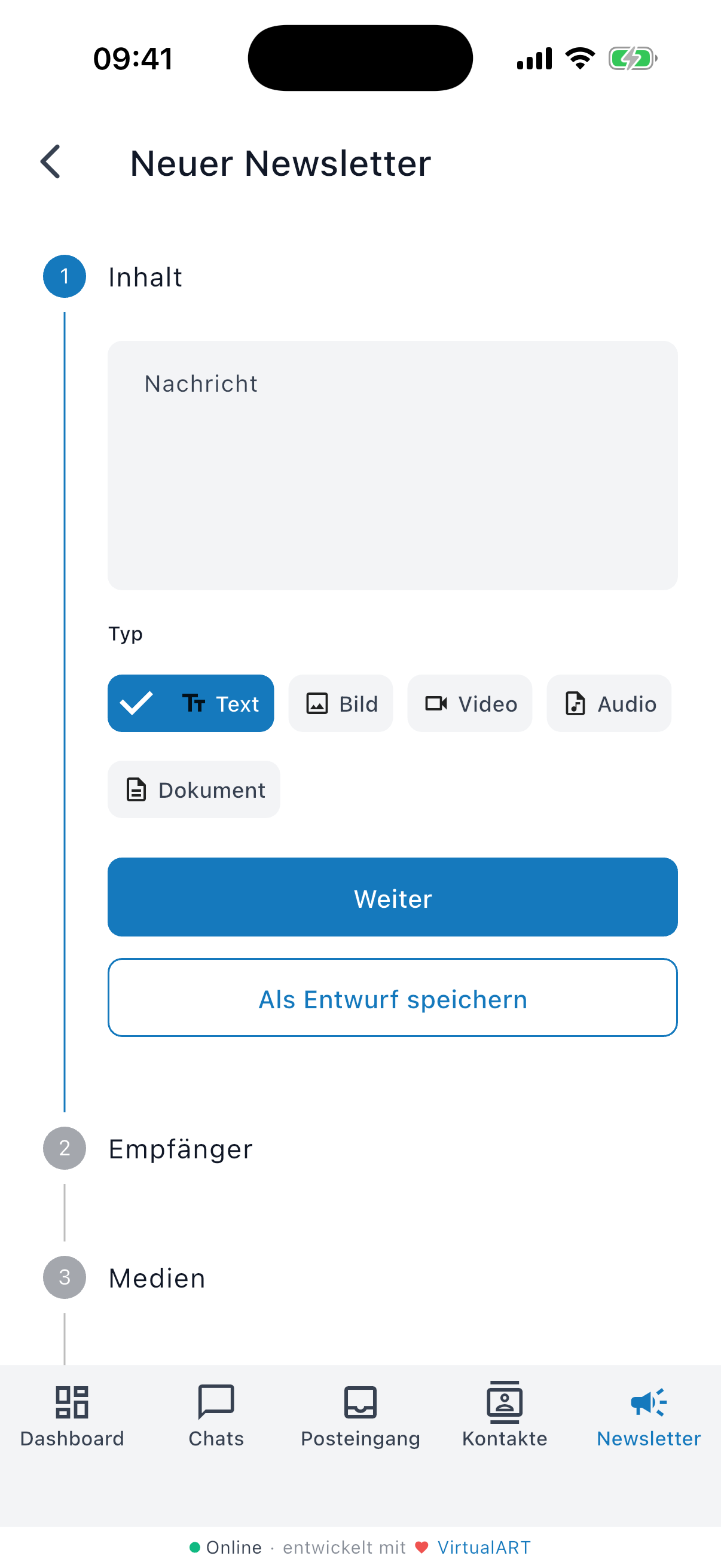 instantKOM Mobile App Newsletter auf dem Smartphone verwalten
